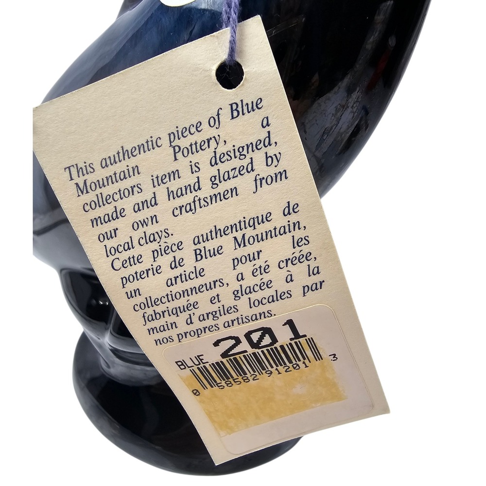 Blue Mountain Pottery Orca Whale Figurine Blue Drip Glaze Made in Canada 201 - Picture 3 of 11